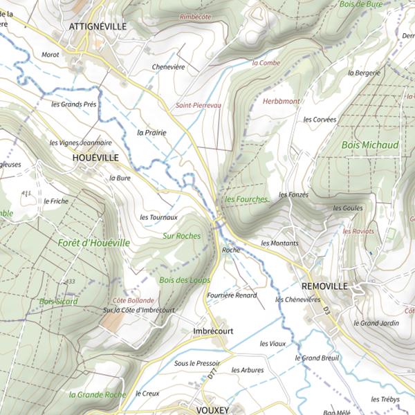 Plan cartographique de Secteur de pêche d'Attignéville
