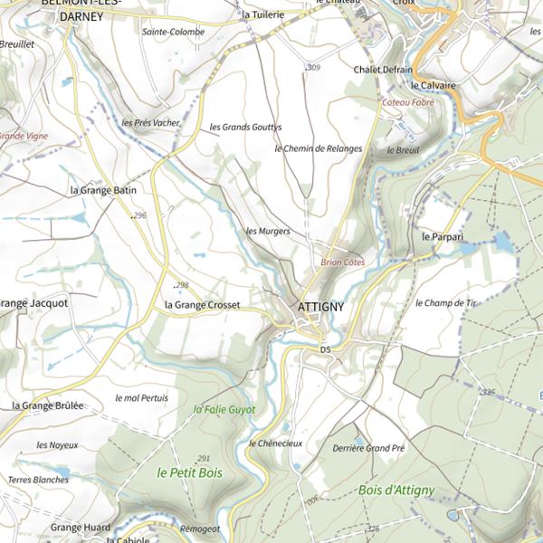 Plan cartographique de Secteur de pêche d'Attigny