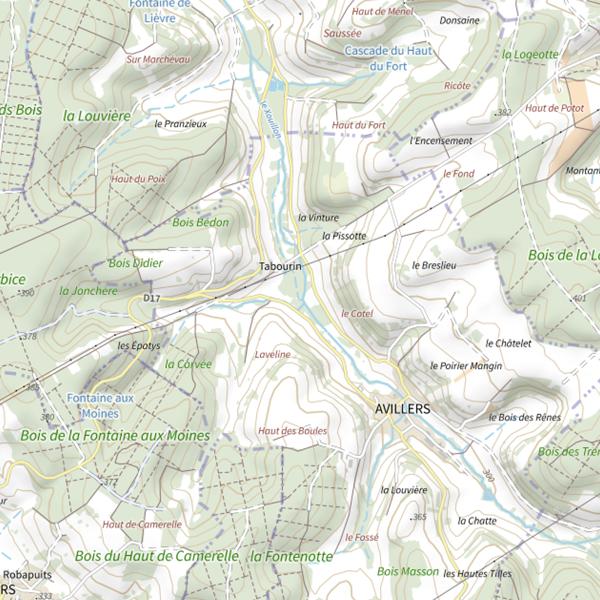 Plan cartographique de Secteur de pêche d'Avillers