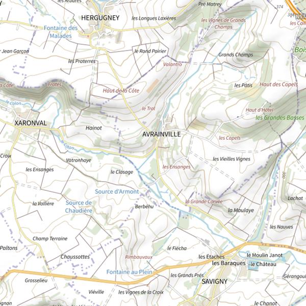 Plan cartographique de Secteur de pêche d'Avrainville
