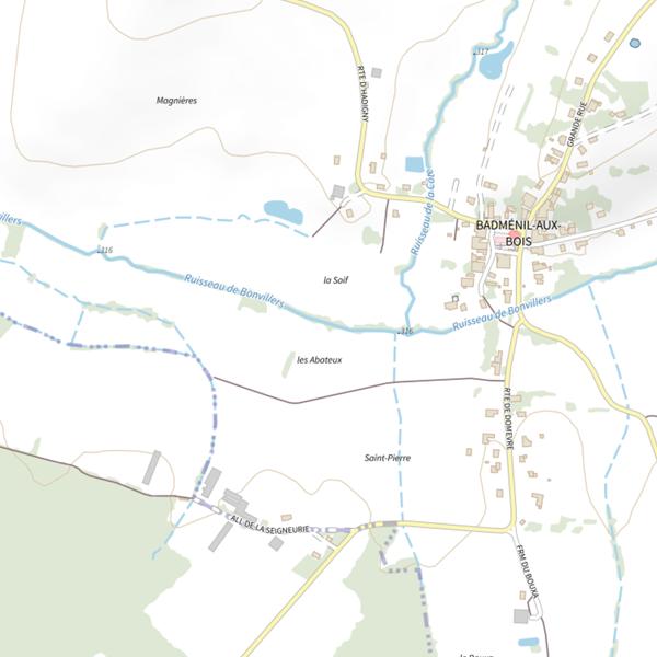 Plan cartographique de Secteur de pêche de Badménil-aux-Bois