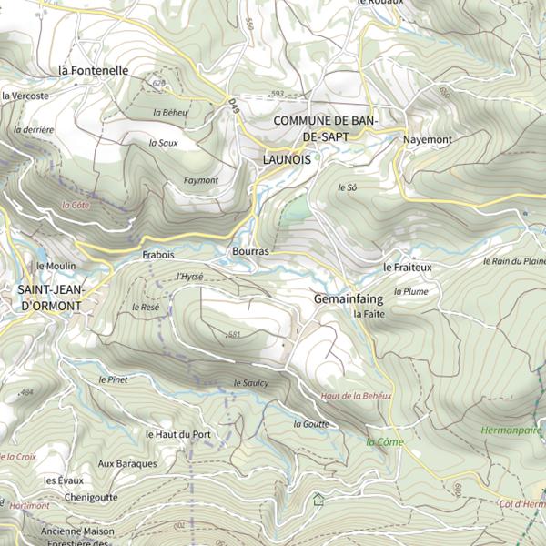 Plan cartographique de Secteur de pêche de Ban-de-Sapt