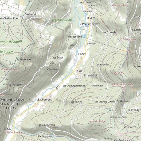 Plan cartographique de Secteur de pêche de Ban-sur-Meurthe-Clefcy