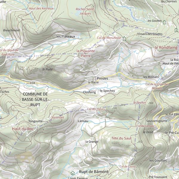 Plan cartographique de Secteur de pêche de Basse-sur-le-Rupt