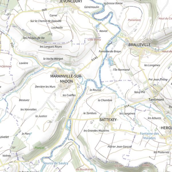 Plan cartographique de Secteur de pêche de Battexey