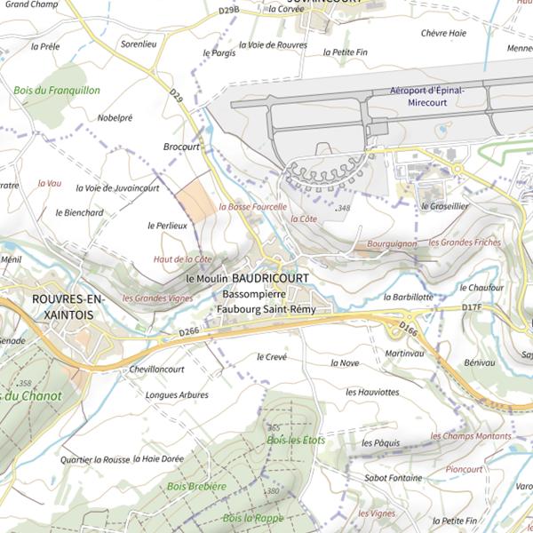 Plan cartographique de Secteur de pêche de Baudricourt