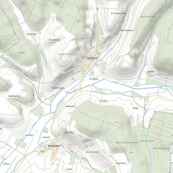 Plan cartographique de Secteur de pêche de Bazegney