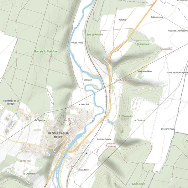 Plan cartographique de Secteur de pêche de Bazoilles-sur-Meuse