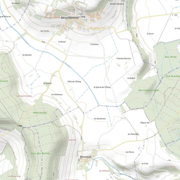 Plan cartographique de Secteur de pêche de Beaufremont