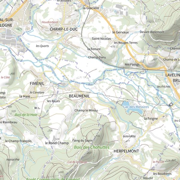 Plan cartographique de Secteur de pêche de Beauménil