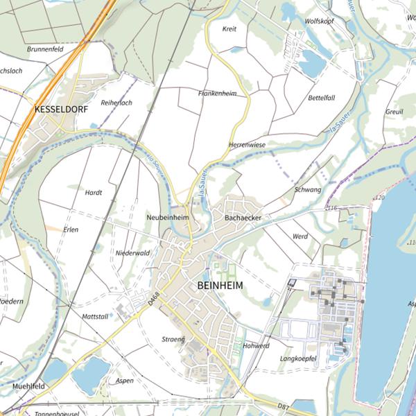 Plan cartographique de Secteur de pêche de Beinheim