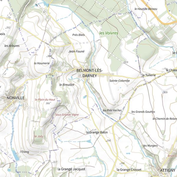 Plan cartographique de Secteur de pêche de Belmont-lès-Darney