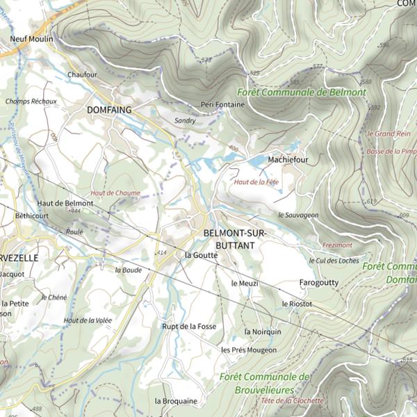 Plan cartographique de Secteur de pêche de Belmont-sur-Buttant