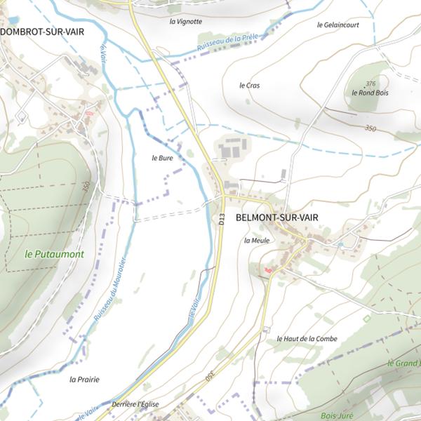 Plan cartographique de Secteur de pêche de Belmont-sur-Vair