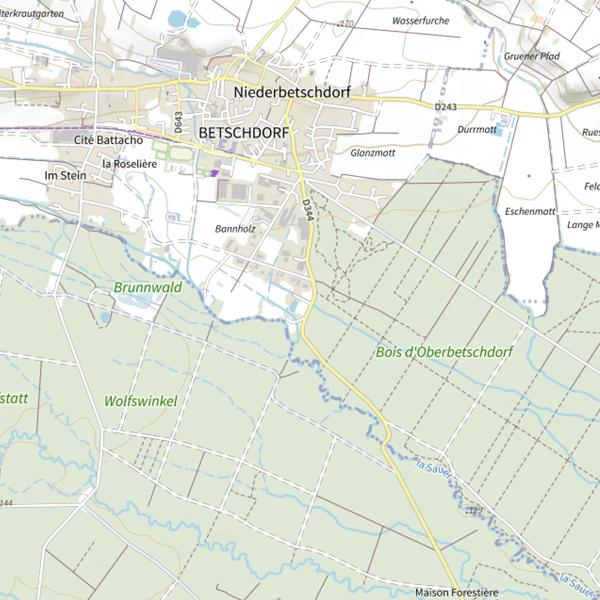 Plan cartographique de Secteur de pêche de Betschdorf