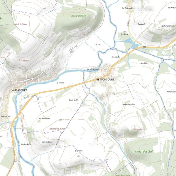 Plan cartographique de Secteur de pêche de Bettoncourt