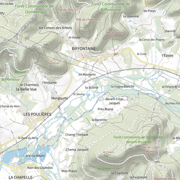 Plan cartographique de Secteur de pêche de Biffontaine