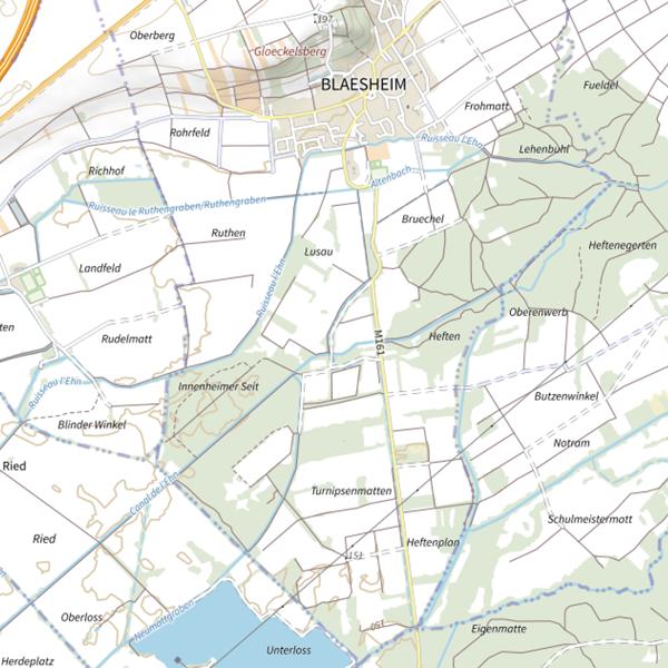 Plan cartographique de Secteur de pêche de Blaesheim