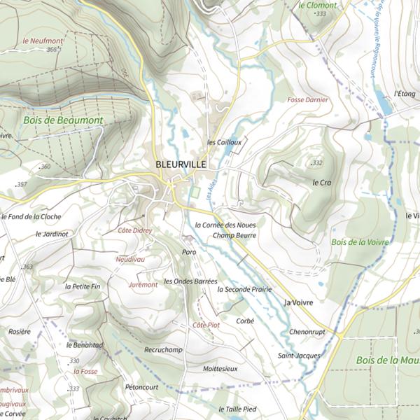 Plan cartographique de Secteur de pêche de Bleurville