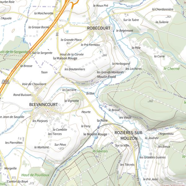 Plan cartographique de Secteur de pêche de Blevaincourt