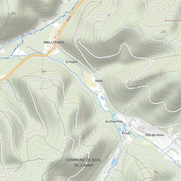 Plan cartographique de Secteur de pêche de Bois-de-Champ