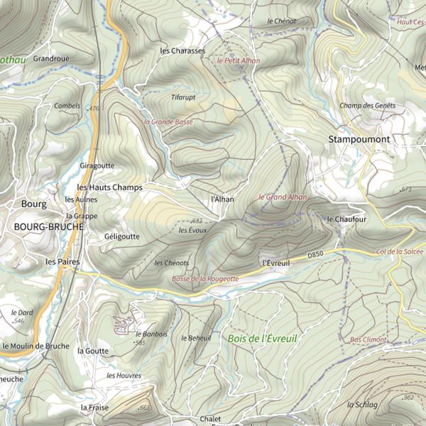 Plan cartographique de Secteur de pêche de Bourg-Bruche