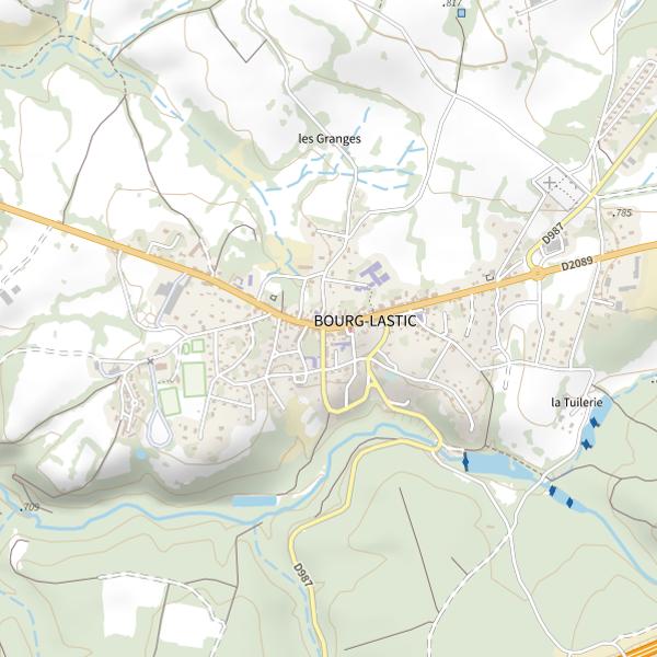 Plan cartographique de Secteur de pêche de Bourg-Lastic