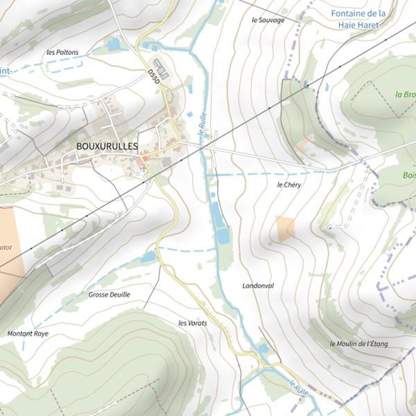 Plan cartographique de Secteur de pêche de Bouxurulles