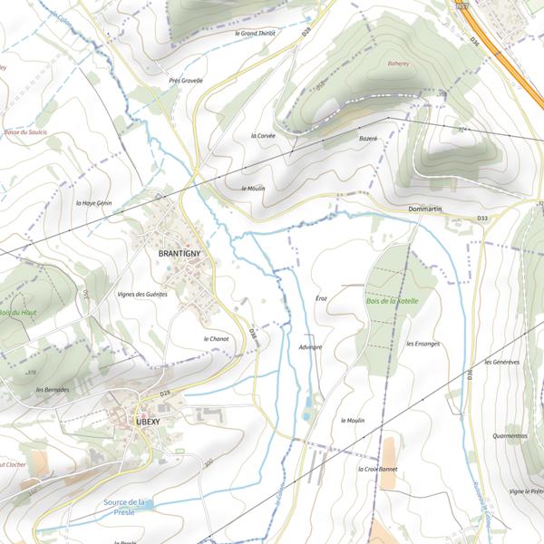 Plan cartographique de Secteur de pêche de Brantigny
