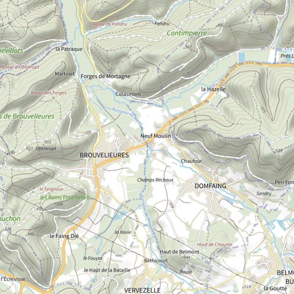 Plan cartographique de Secteur de pêche de Brouvelieures