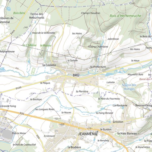 Plan cartographique de Secteur de pêche de Brû