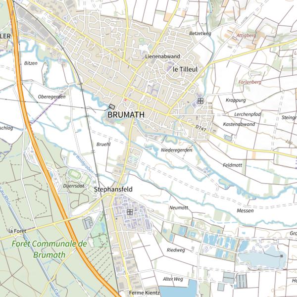 Plan cartographique de Secteur de pêche de Brumath