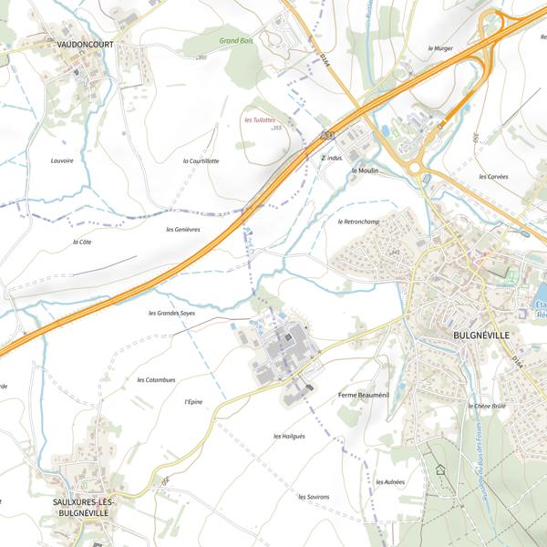 Plan cartographique de Secteur de pêche de Bulgnéville