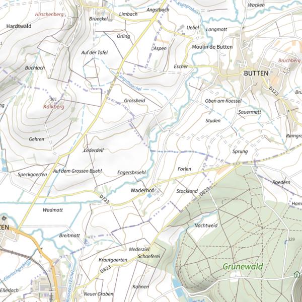 Plan cartographique de Secteur de pêche de Butten