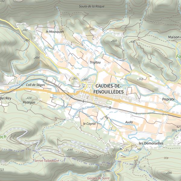 Plan cartographique de Secteur de pêche de Caudiès-de-Fenouillèdes