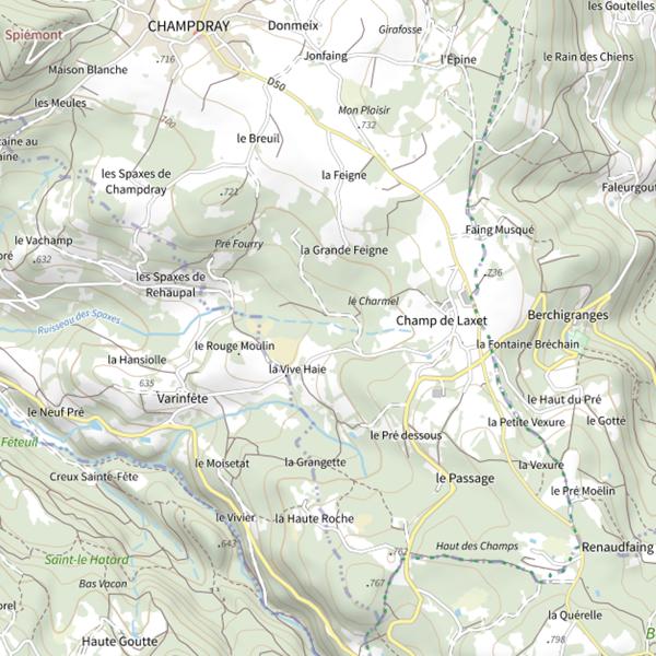 Plan cartographique de Secteur de pêche de Champdray