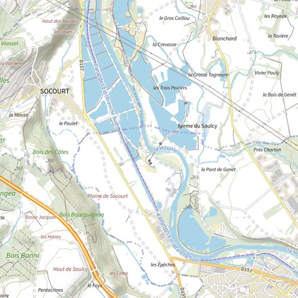 Plan cartographique de Secteur de pêche de Charmes