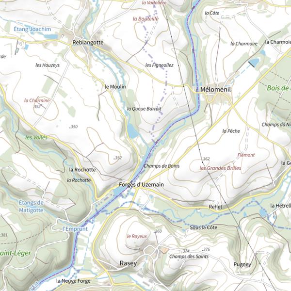 Plan cartographique de Secteur de pêche de Charmois-l'Orgueilleux