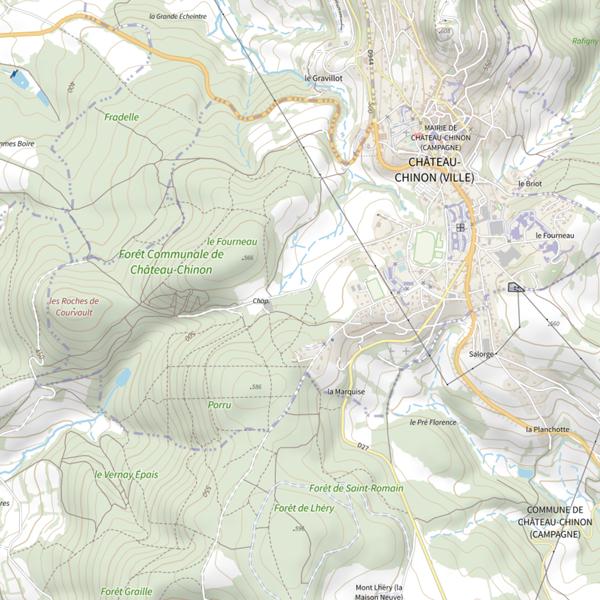 Plan cartographique de Secteur de pêche de Château-Chinon (Ville)