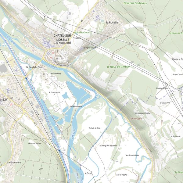 Plan cartographique de Secteur de pêche de Châtel-sur-Moselle