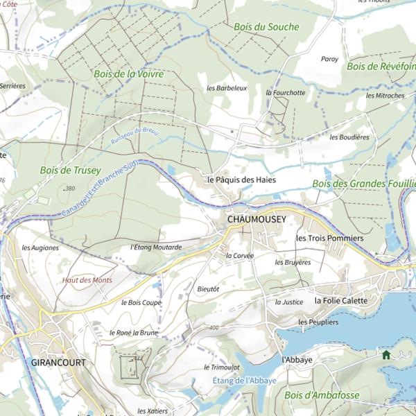 Plan cartographique de Secteur de pêche de Chaumousey