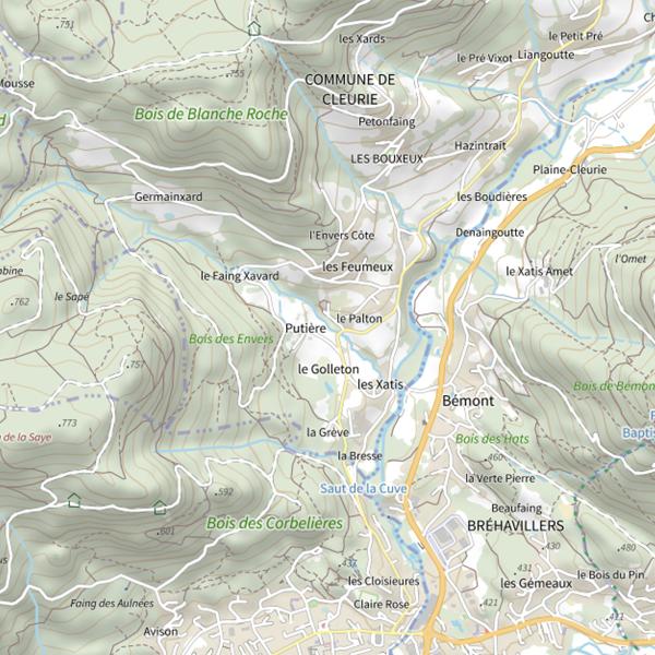 Plan cartographique de Secteur de pêche de Cleurie