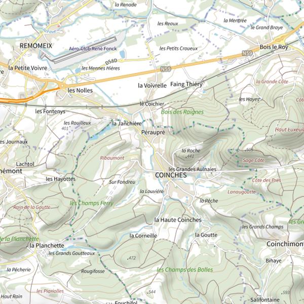 Plan cartographique de Secteur de pêche de Coinches