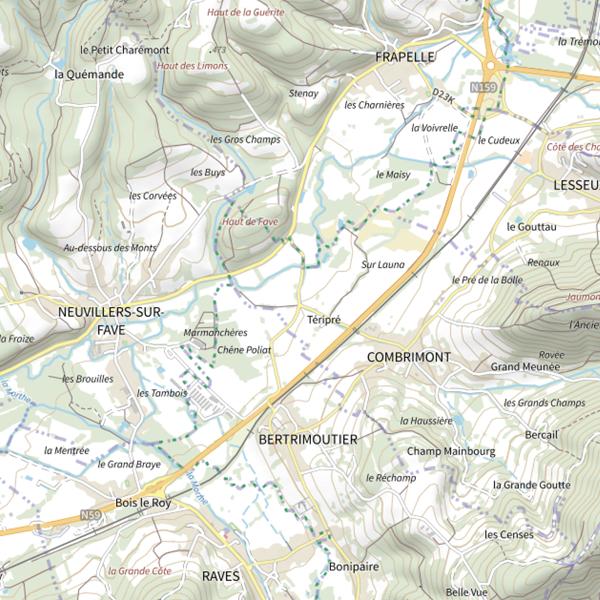 Plan cartographique de Secteur de pêche de Combrimont