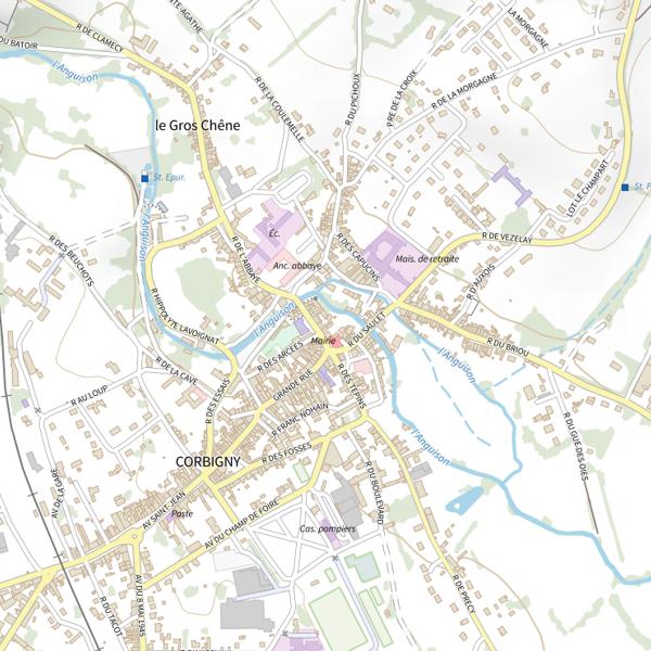 Plan cartographique de Secteur de pêche de Corbigny