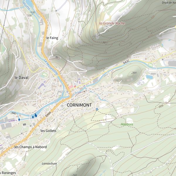 Plan cartographique de Secteur de pêche de Cornimont