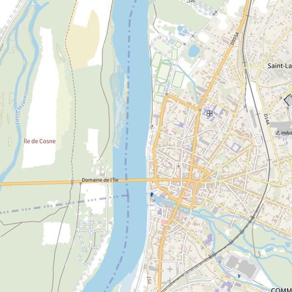 Plan cartographique de Secteur de pêche de Cosne-Cours-sur-Loire