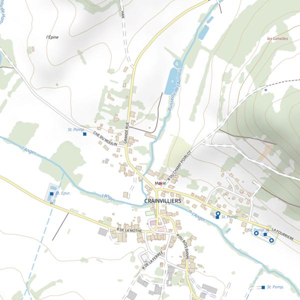 Plan cartographique de Secteur de pêche de Crainvilliers