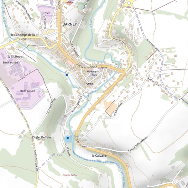 Plan cartographique de Secteur de pêche de Darney