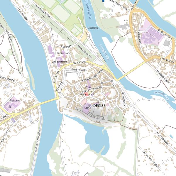 Plan cartographique de Secteur de pêche de Decize